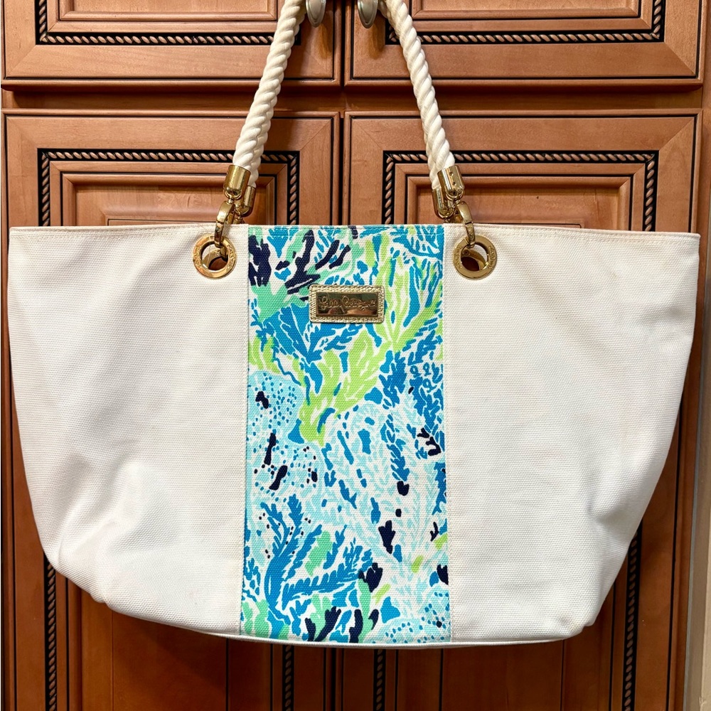 Lilly Pulitzer XL Beach Tote Bag Let’s Cha Cha!